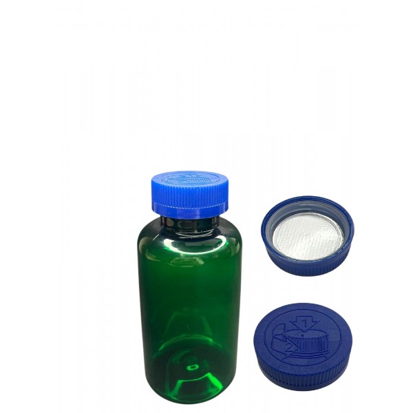 300 ML YEŞİL TABLET ŞİŞESİ - COCUK EMNİYETLİ MAVİ KAPAK 1KOLİ 280 ADET