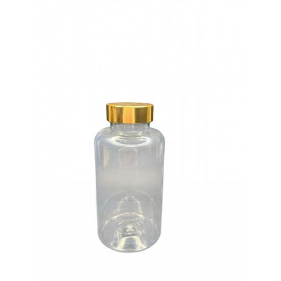300 ML ŞEFFAF TABLET ŞİŞESİ - GOLD KAPAK 1KOLİ 280 ADET