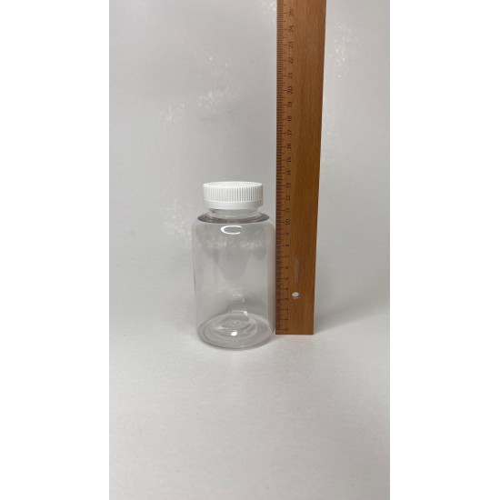 400 ML ŞEFFAF TABLET ŞİŞESİ - COCUK EMNİYETLİ BEYAZ KAPAK 1KOLİ 215 ADET