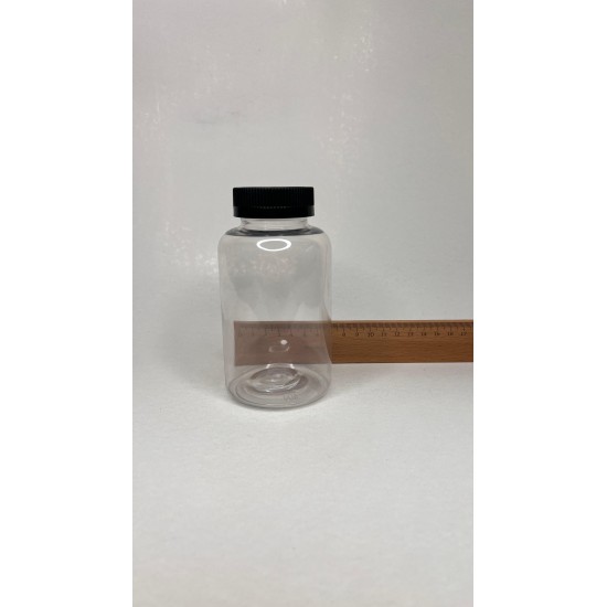 400 ML ŞEFFAF TABLET ŞİŞESİ - COCUK EMNİYETLİ SİYAH KAPAK 1KOLİ 215 ADET