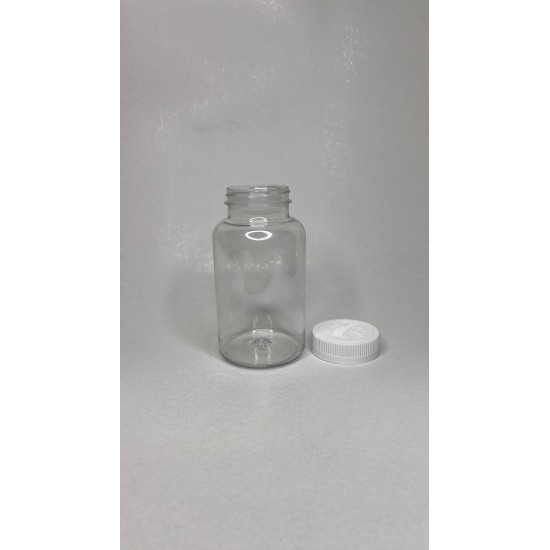 500 ML ŞEFFAF  TABLET ŞİŞESİ - COCUK EMNİYETLİ BEYAZ KAPAK 1KOLİ 165 ADET