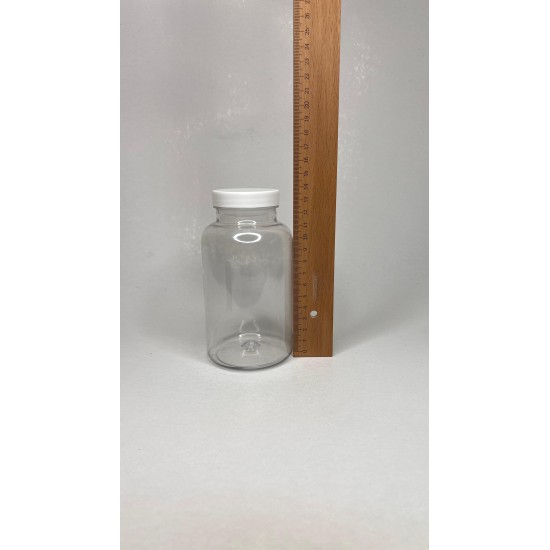 500 ML ŞEFFAF TABLET ŞİŞESİ - BEYAZ KAPAK 1KOLİ 165 ADET