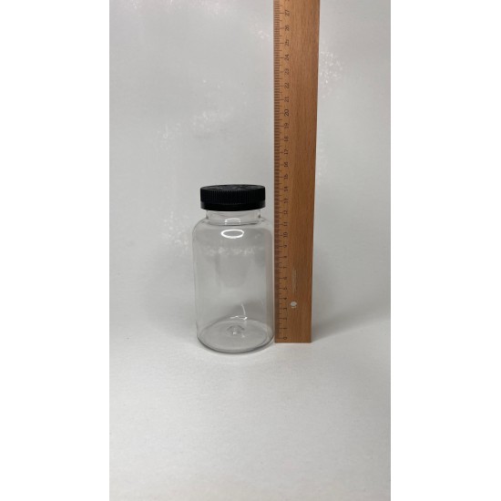 500 ML ŞEFFAF TABLET ŞİŞESİ - COCUK EMNİYETLİ SİYAH KAPAK 1KOLİ 165 ADET