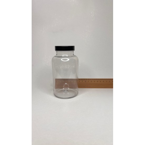 500 ML ŞEFFAF TABLET ŞİŞESİ - SİYAH  KAPAK 1KOLİ 165 ADET