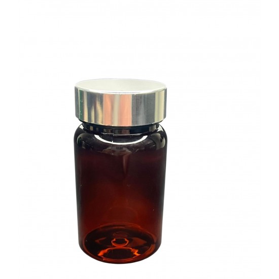75 ML KAHVERENGİ TABLET ŞİŞESİ - GÜMÜŞ KAPAK  1KOLİ (800 adet)