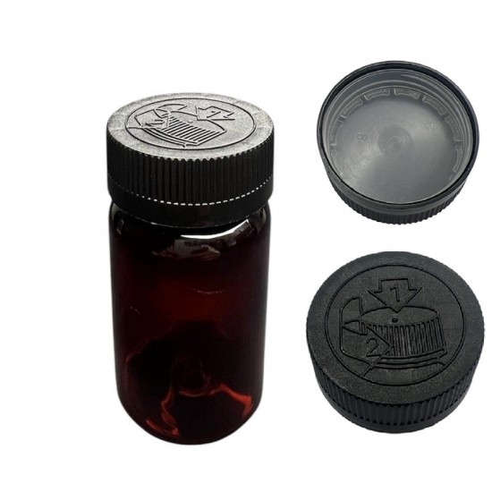 75 ML KAHVERENGİ TABLET ŞİŞESİ - COCUK EMNİYETLİ KAPAK SİYAH  1KOLİ (800 adet)