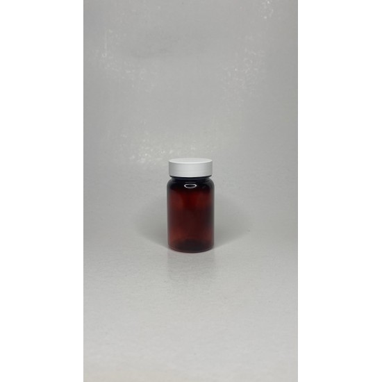 75 ml Kahverengi (Amber) Tablet Şişesi | Beyaz Kapaklı Vitamin, Kapsül ve Takviye Edici Gıda Kutusu (800 Adet/Koli)