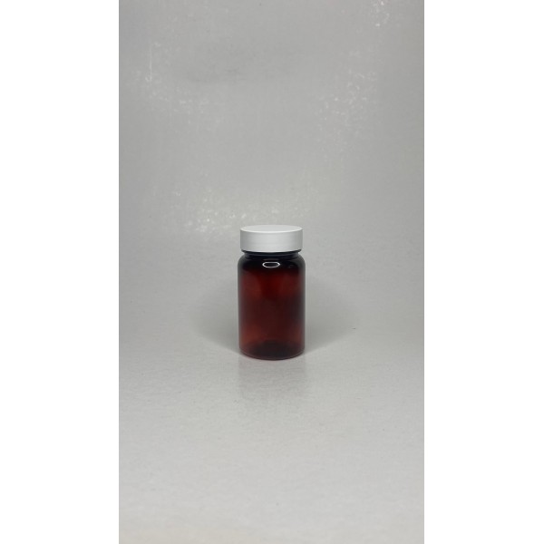 75 ml Kahverengi (Amber) Tablet Şişesi | Beyaz Kapaklı Vitamin, Kapsül ve Takviye Edici Gıda Kutusu (800 Adet/Koli)