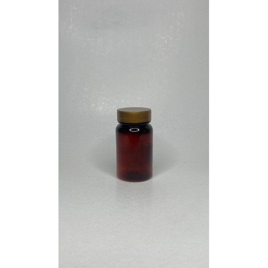 75 ml Kahverengi (Amber) Tablet Şişesi | Gold Kapaklı Vitamin, Kapsül ve Takviye Edici Gıda Kutusu (800 Adet/Koli)
