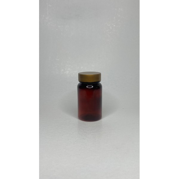 75 ml Kahverengi (Amber) Tablet Şişesi | Gold Kapaklı Vitamin, Kapsül ve Takviye Edici Gıda Kutusu (800 Adet/Koli)