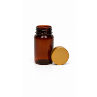 75 ml Kahverengi (Amber) Tablet Şişesi | Gold Kapaklı Vitamin, Kapsül ve Takviye Edici Gıda Kutusu (800 Adet/Koli)