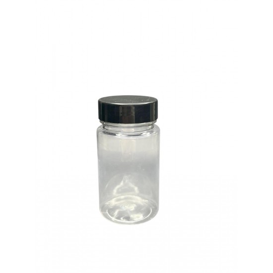 90 ML ŞEFFAF TABLET ŞİŞESİ - SİYAH KAPAK  1KOLİ (800 adet)