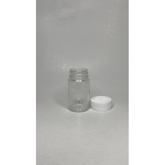 90 ml Şeffaf Tablet Şişesi | Beyaz Çocuk Emniyetli Kapaklı Vitamin, Kapsül ve Takviye Edici Gıda Kutusu (800 Adet/Koli)