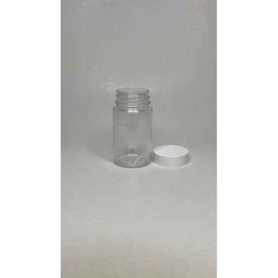 90 ml Şeffaf Tablet Şişesi | Beyaz Kapaklı Vitamin, Kapsül ve Takviye Edici Gıda Kutusu (800 Adet/Koli)