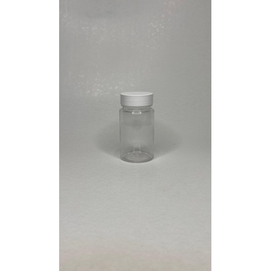 90 ml Şeffaf Tablet Şişesi | Beyaz Kapaklı Vitamin, Kapsül ve Takviye Edici Gıda Kutusu (800 Adet/Koli)