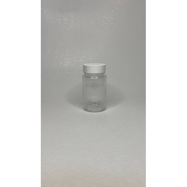 90 ml Şeffaf Tablet Şişesi | Beyaz Kapaklı Vitamin, Kapsül ve Takviye Edici Gıda Kutusu (800 Adet/Koli)