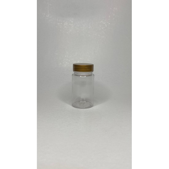 90 ml Şeffaf Tablet Şişesi | Gold Kapaklı Vitamin, Kapsül ve Takviye Edici Gıda Kutusu (800 Adet/Koli)