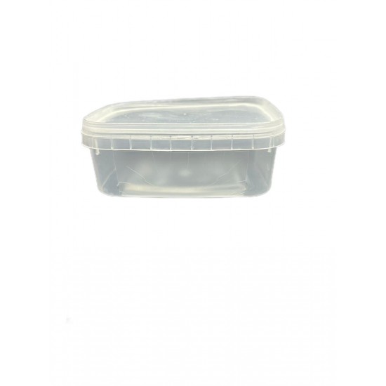 400 ml Şeffaf Oval Plastik Tahin, Pekmez ve Helva Kutusu Kapaklı