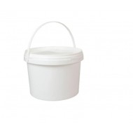 5000 ml (5 Kg) Beyaz Yuvarlak Kulplu Plastik Kova Kapaklı