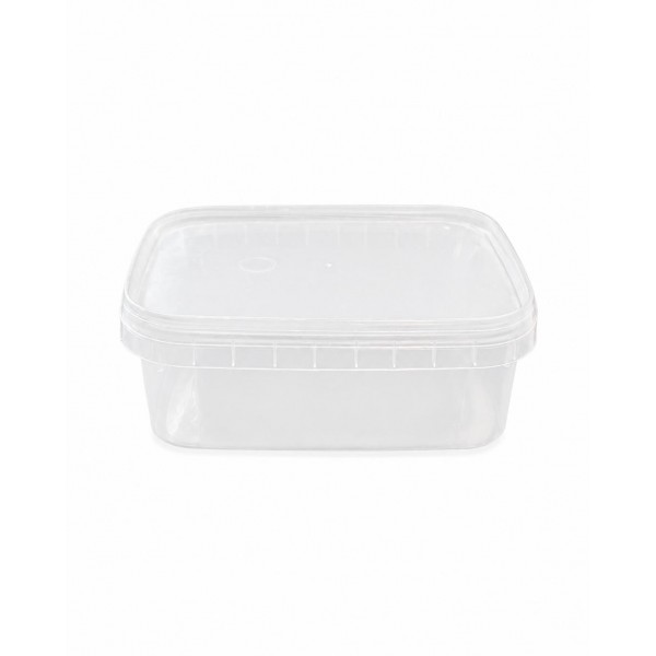 400 ml Şeffaf Oval Plastik Tahin, Pekmez ve Helva Kutusu Kapaklı