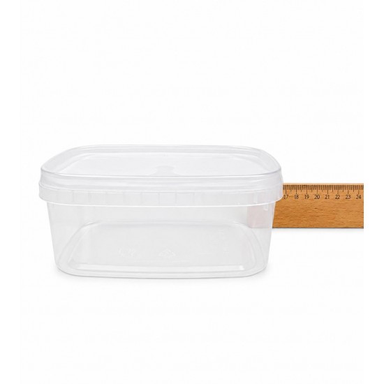 800 ml Şeffaf Oval Plastik Tahin, Pekmez ve Helva Kutusu Kapaklı