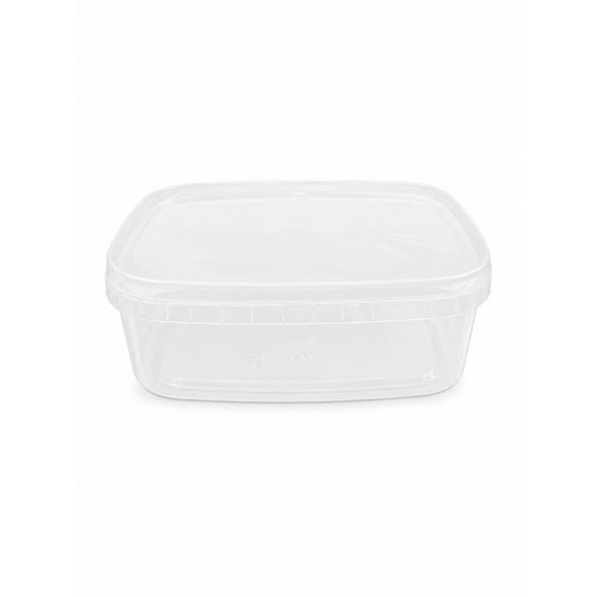 800 ml Şeffaf Oval Plastik Tahin, Pekmez ve Helva Kutusu Kapaklı