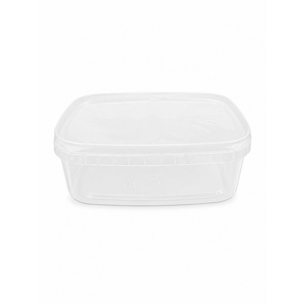800 ml Şeffaf Oval Plastik Tahin, Pekmez ve Helva Kutusu Kapaklı